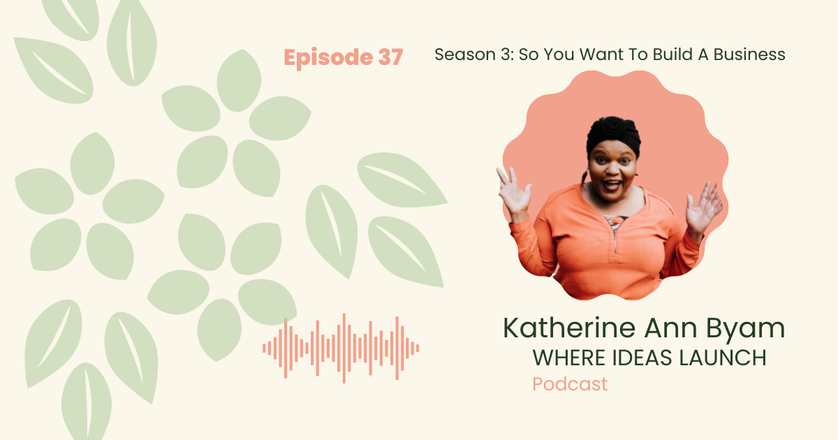 Images in Pink and Green, of a woman, the host on the podcast, Where ideas Launch, a Sustainable innovation Podcast.