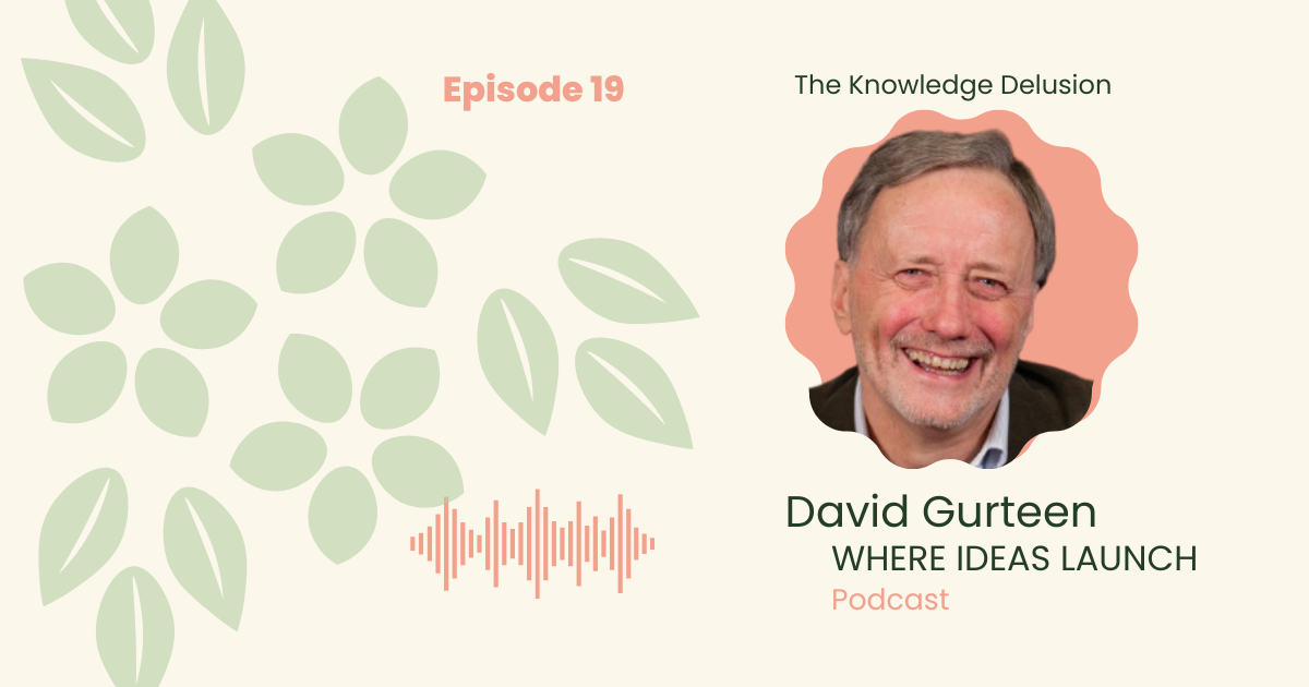 Images in Pink and Green, of a man, the host on the podcast, Where ideas Launch, a Sustainable innovation Podcast.