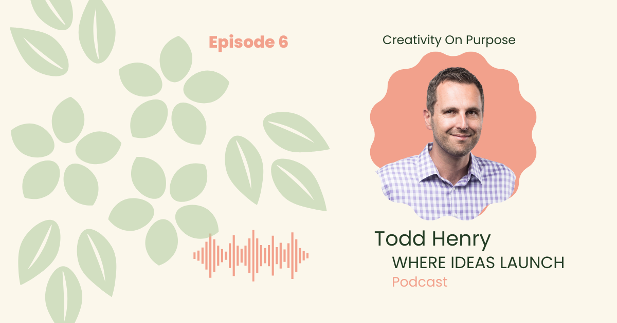 Images in Pink and Green, of a man, the guest on the podcast, Where ideas Launch, a Sustainable innovation Podcast.
