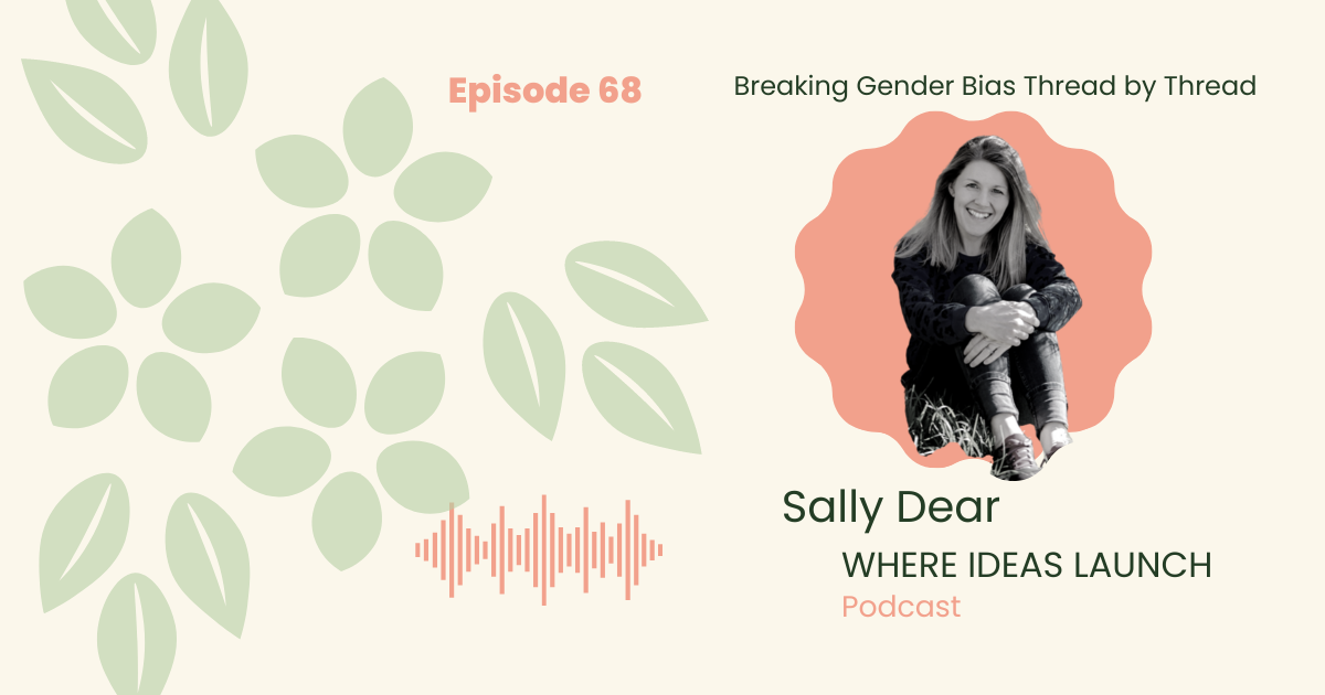 Images in Pink and Green, of a woman a guest on the podcast, the podcast is hosted by Katherine Ann Byam, Where Ideas Launch