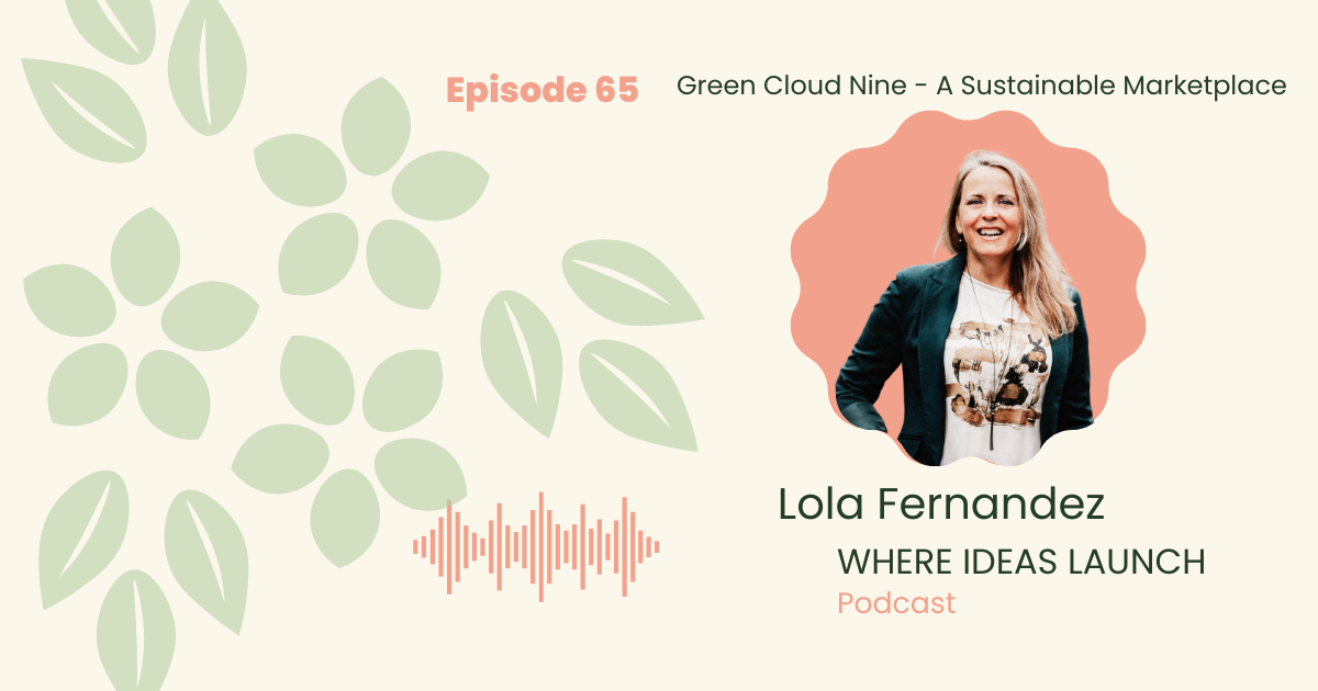 Images in Pink and Green, of a woman a guest on the podcast, the podcast is hosted by Katherine Ann Byam, Where Ideas Launch