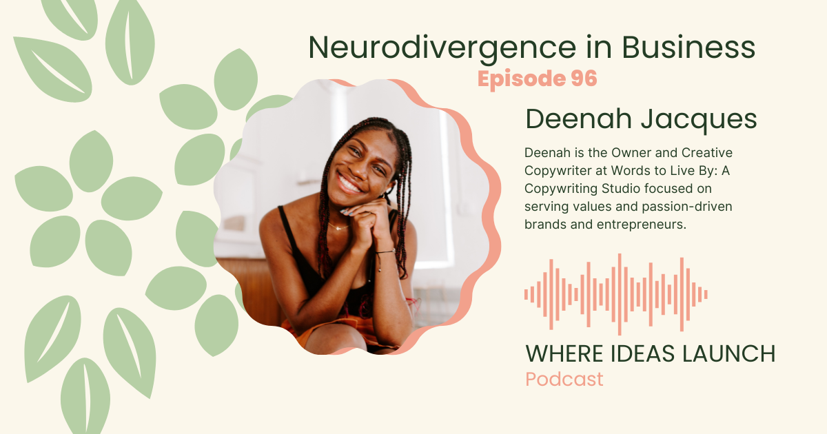 a woman smiling as the focal image of a podcast episode of Where Ideas Launch